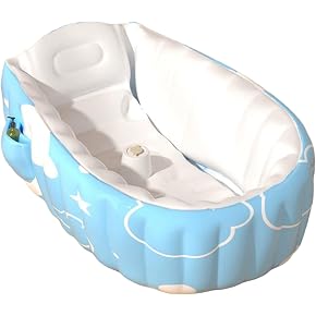 Portable Inflatable Baby Bathtub with Soft Cushion and Anti-Slip Design for Safe Bathing