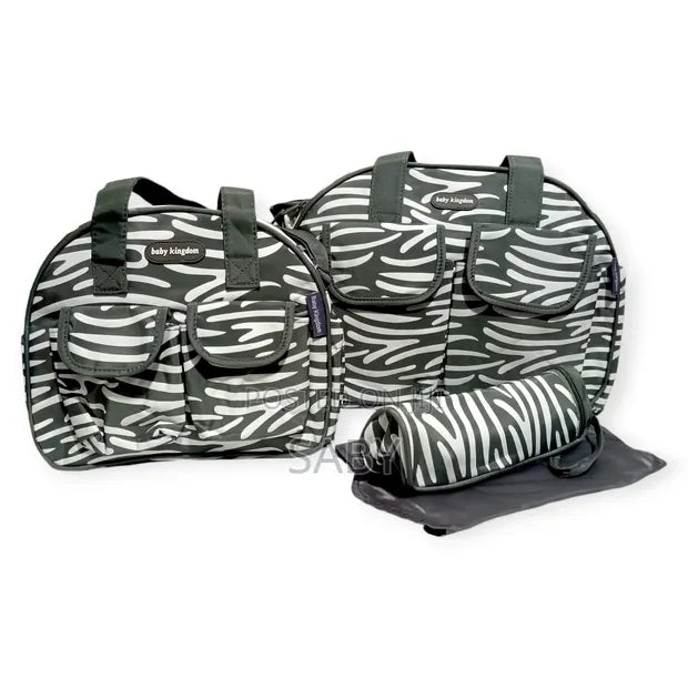 Zebra Print Baby Diaper Bag Set: Stylish, Spacious & Durable Organizer for Parents