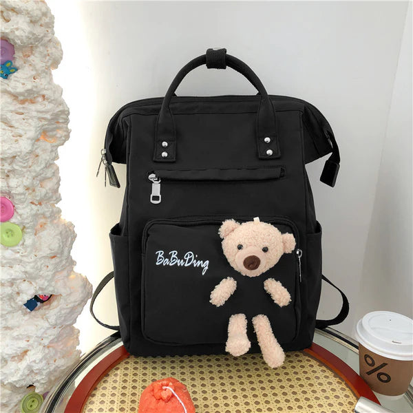 Premium Baby Diaper Backpack with Cute Down Teddy Design – Large Capacity