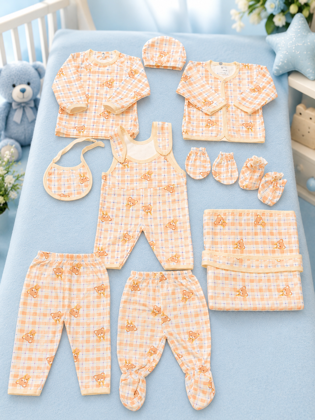 Newborn Baby 10-Piece Layette Set Soft Cotton Clothing Gift Box