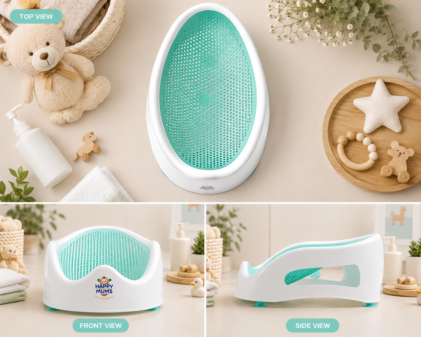 Comfortable Ergonomic Baby Bath Support Seat For Safe And Easy Newborn Bathing Experience Daily