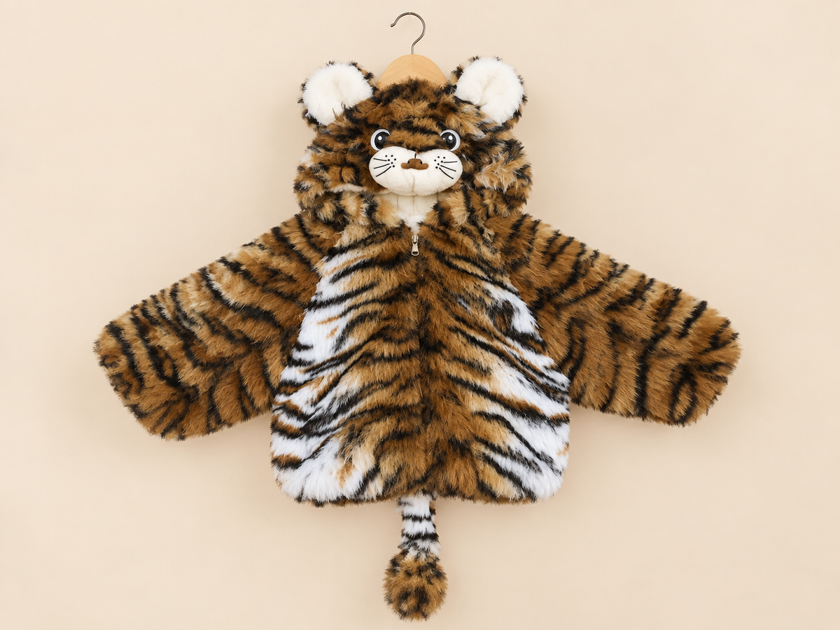 Cute Kids Animal Print Soft Fur Winter Warm Hooded Jacket Collection
