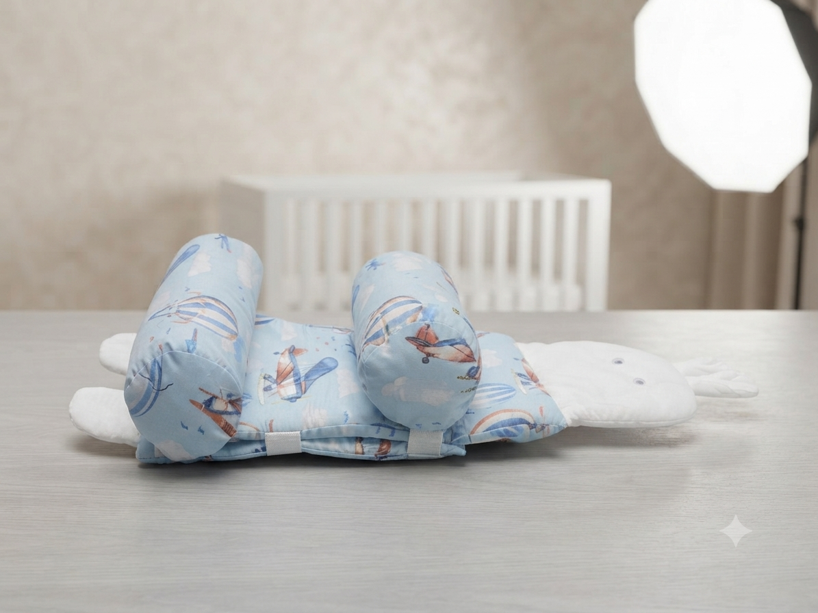 Comfortable Airplane Pattern Baby Positioning Pillow for Restful Support