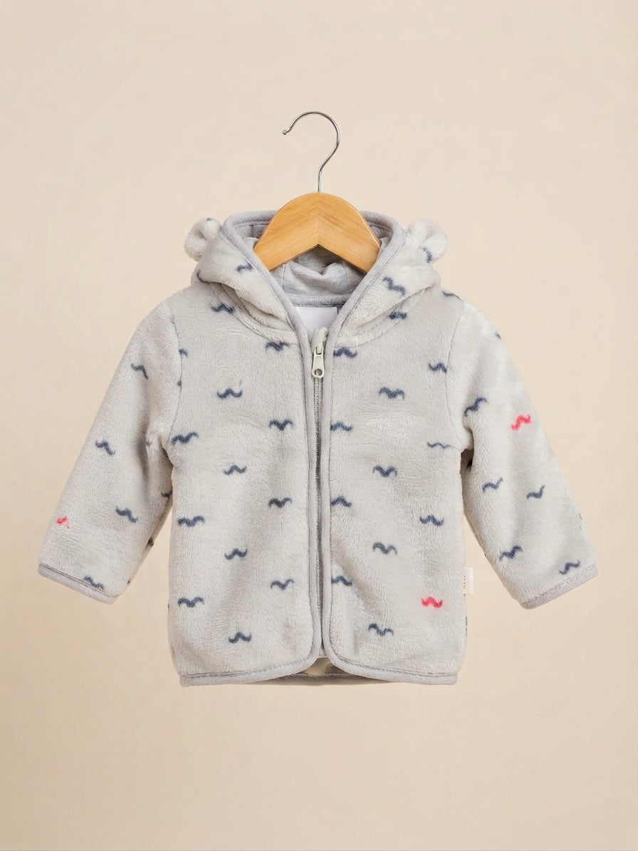 Cozy Fleece Hoodie Featuring Cute Little Sheep Print For Baby Girls And Kids