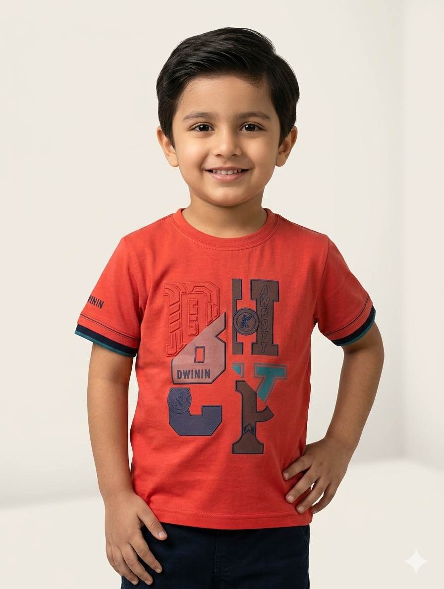 Boys Graphic Crew Neck Cotton T-Shirt - Comfortable Short Sleeve Summer Tee in Multiple Colors