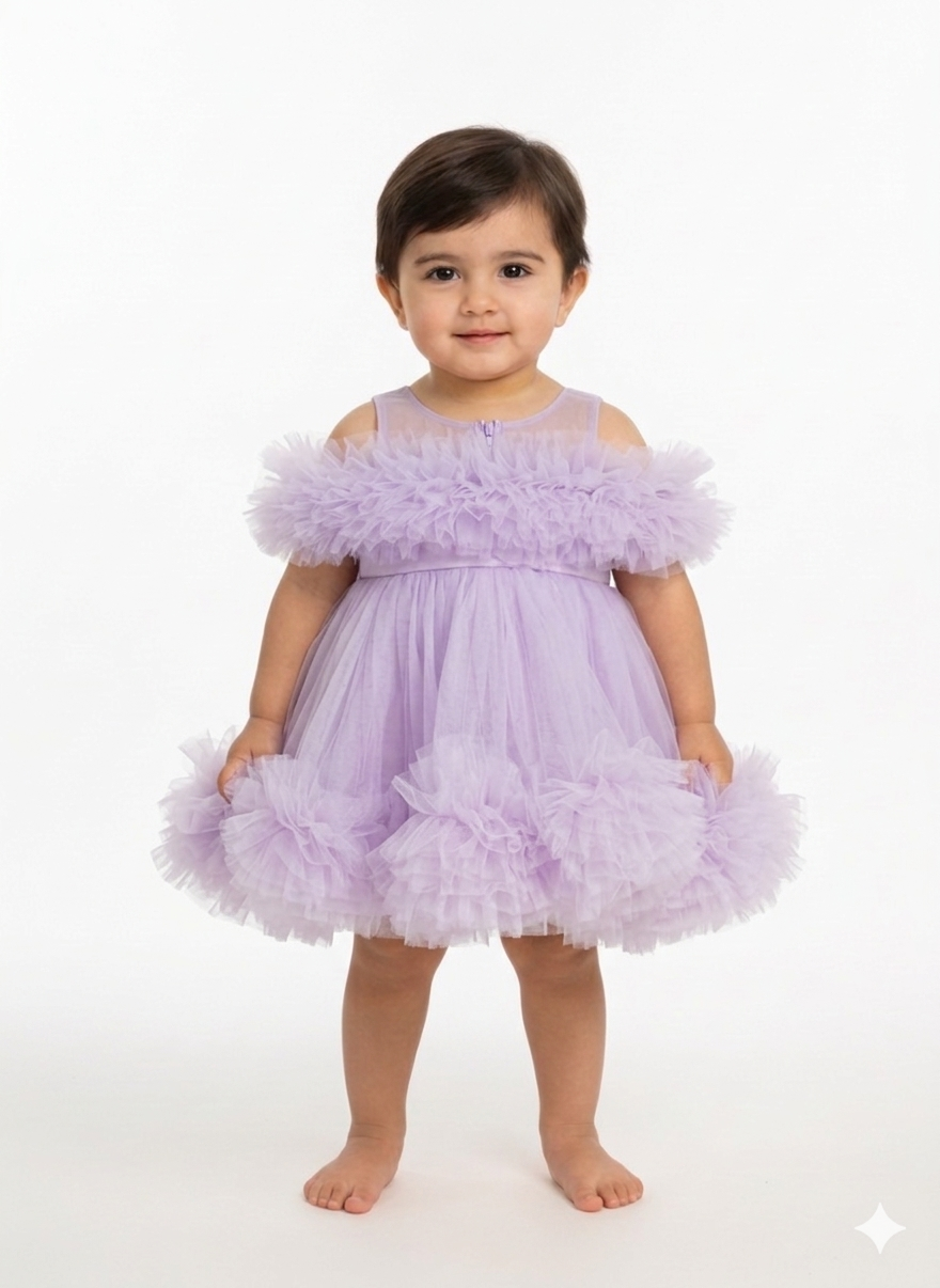 Elegant Toddler Tulle Ruffle Party Dress in Multiple Colors for Birthdays and Special Occasions