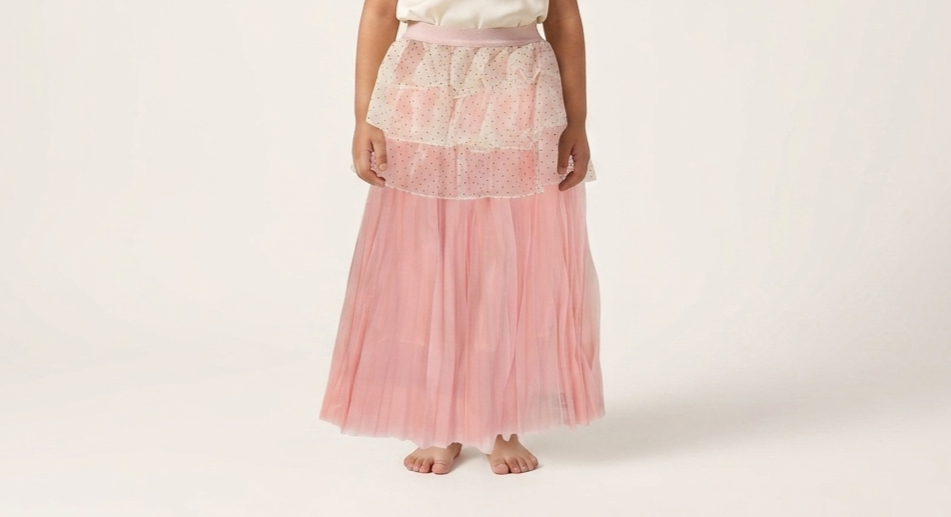 Elegant Girls' Sleeveless Top and Tiered Tulle Maxi Skirt Two-Piece Party Dress Set