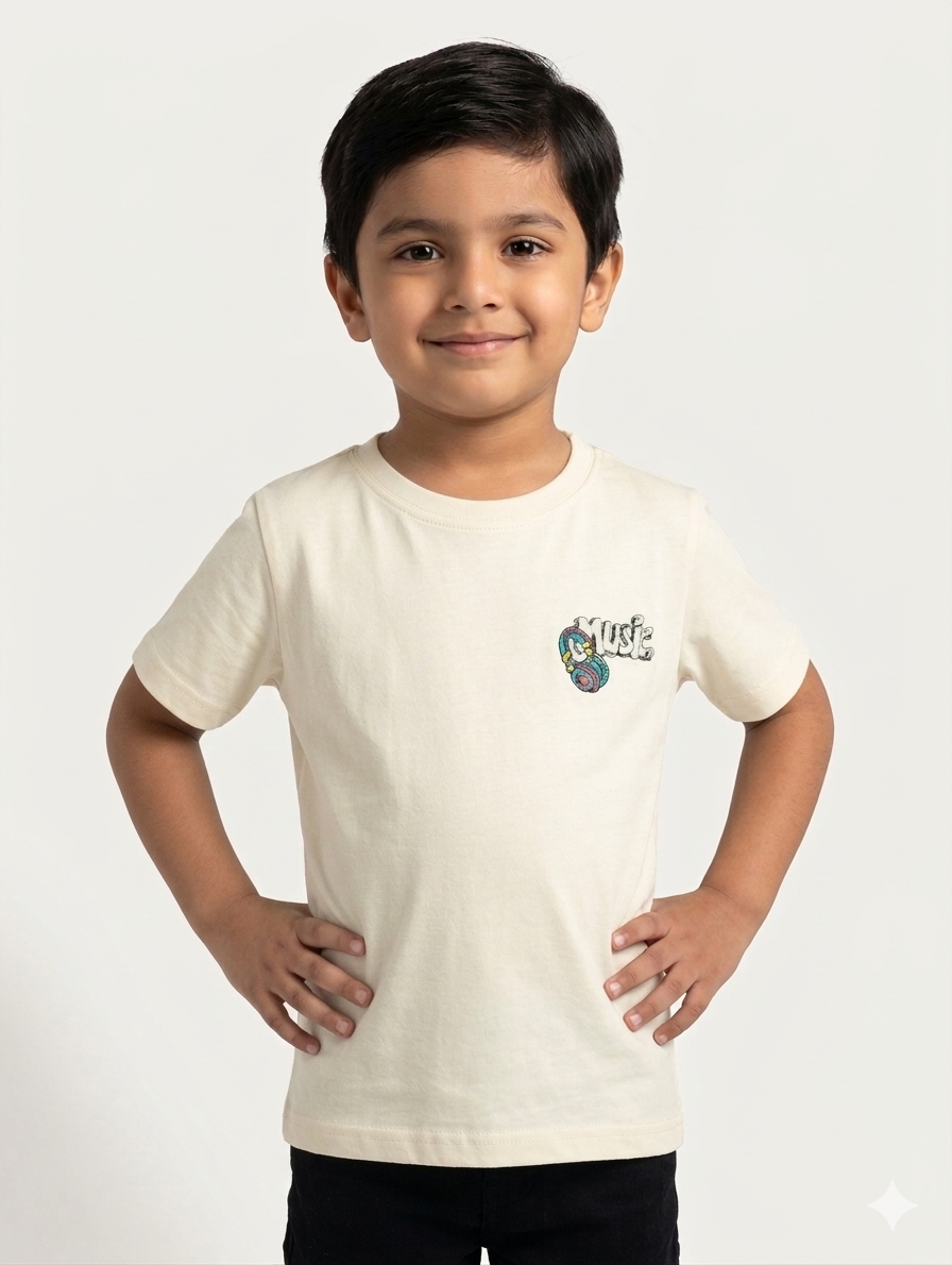 Kids Graphic Music Tee - Comfortable Crew Neck Cotton T-Shirt for Boys and Girls