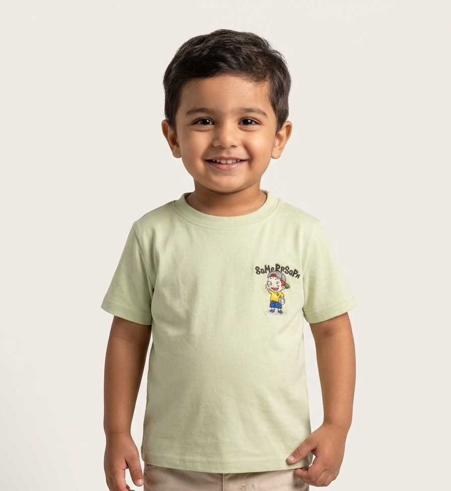 Kids Cartoon Graphic Cotton T-Shirt Comfortable Short Sleeve Casual Wear Top For Boys Girls