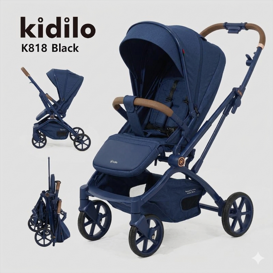 Kidilo K818 Premium Baby Stroller Lightweight Foldable Travel System For Infants And Toddlers