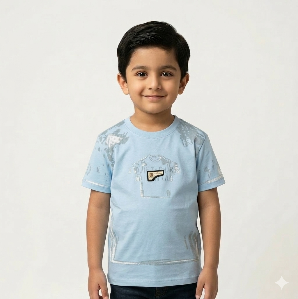 Boys Artistic Sketch Graphic Cotton Tee – Fun Short Sleeve Casual Crew Neck Summer T-Shirt