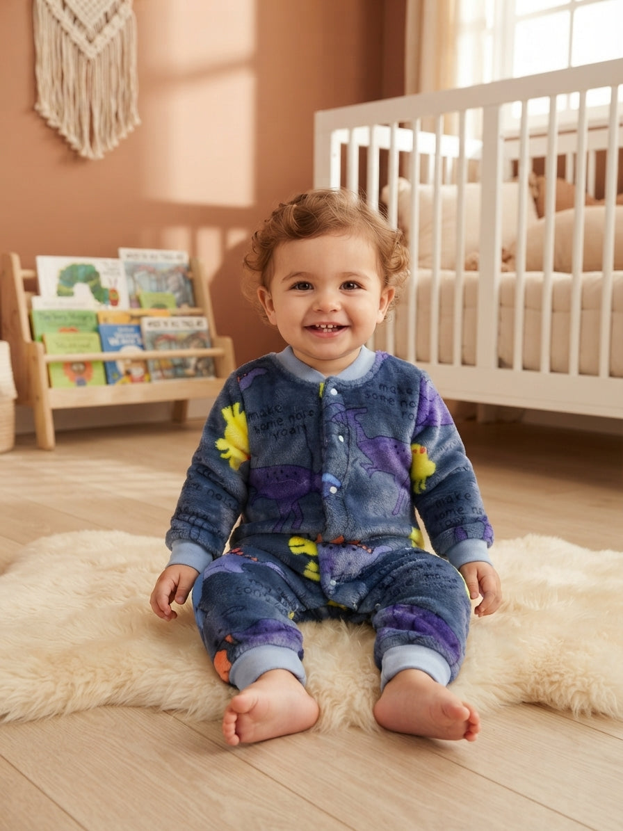Adorable Soft Fleece Baby Romper With Cute Prints For Cozy Everyday Comfort And Play