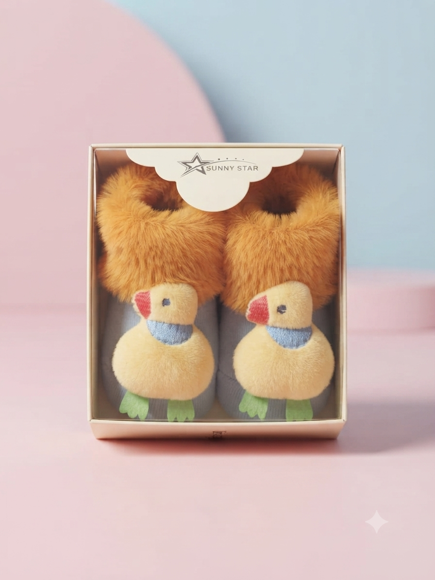 Cozy Plush Duckling Baby Booties for Extra Warmth and Playful Style