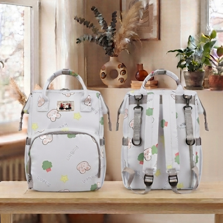 Charming Rabbit Print Diaper Bags with Spacious Compartments for Stylish Parenting and Traveling