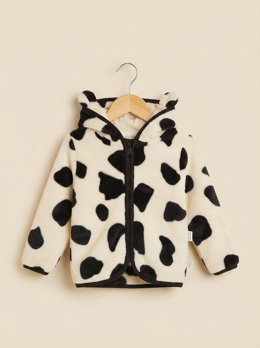 Cozy Fleece Hoodie Featuring Cute Little Sheep Print For Baby Girls And Kids