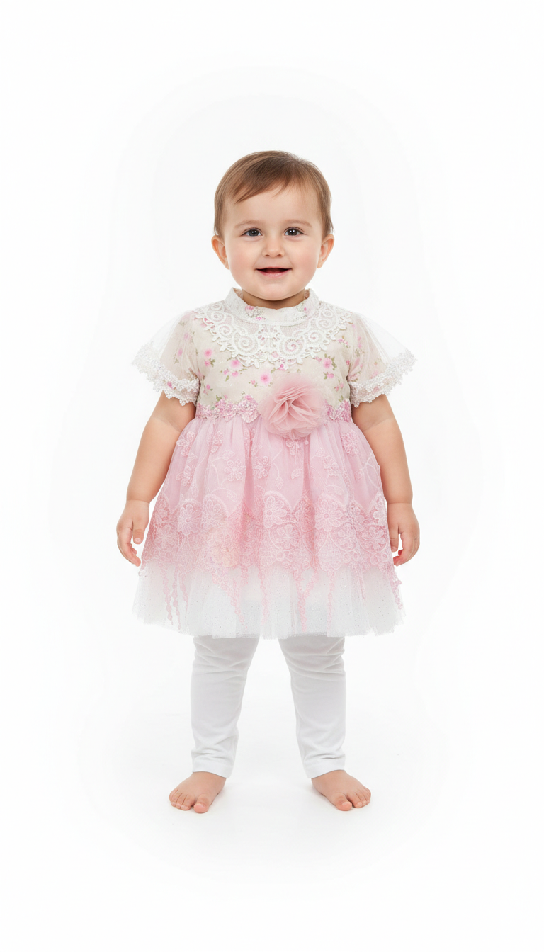 Premium Frock Blue Lace Trimmed Baby Tutu Dress With Comfortable For Special Occasions