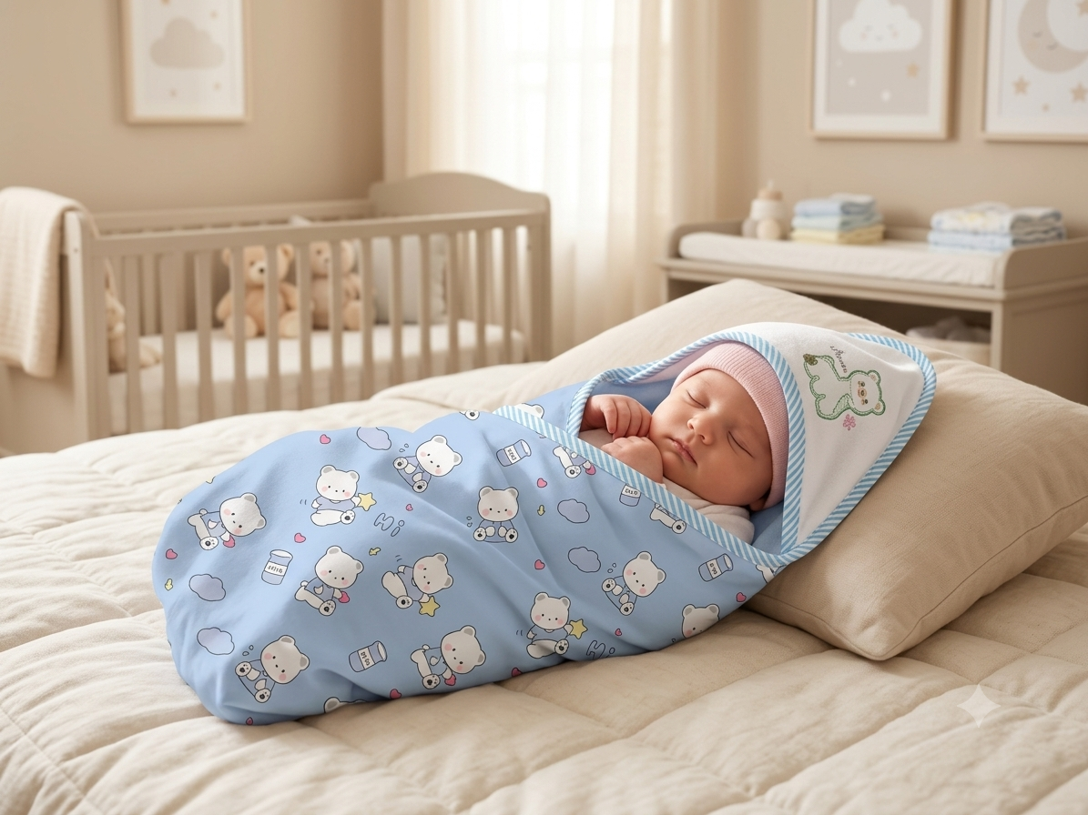 Soft and Cozy Cotton Baby Swaddle Wraps for Peaceful Sleep in Multiple Colors