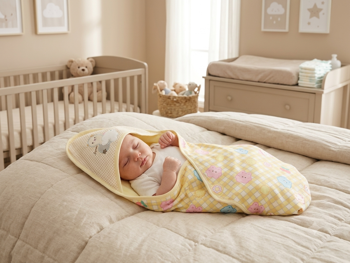 Soft and Cozy Cotton Baby Swaddle Wraps for Peaceful Sleep in Multiple Colors