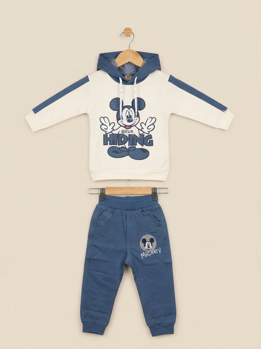 Kids Cartoon Character Printed Hooded Sweatshirt And Matching Jogger Trouser 2 Piece Outfit
