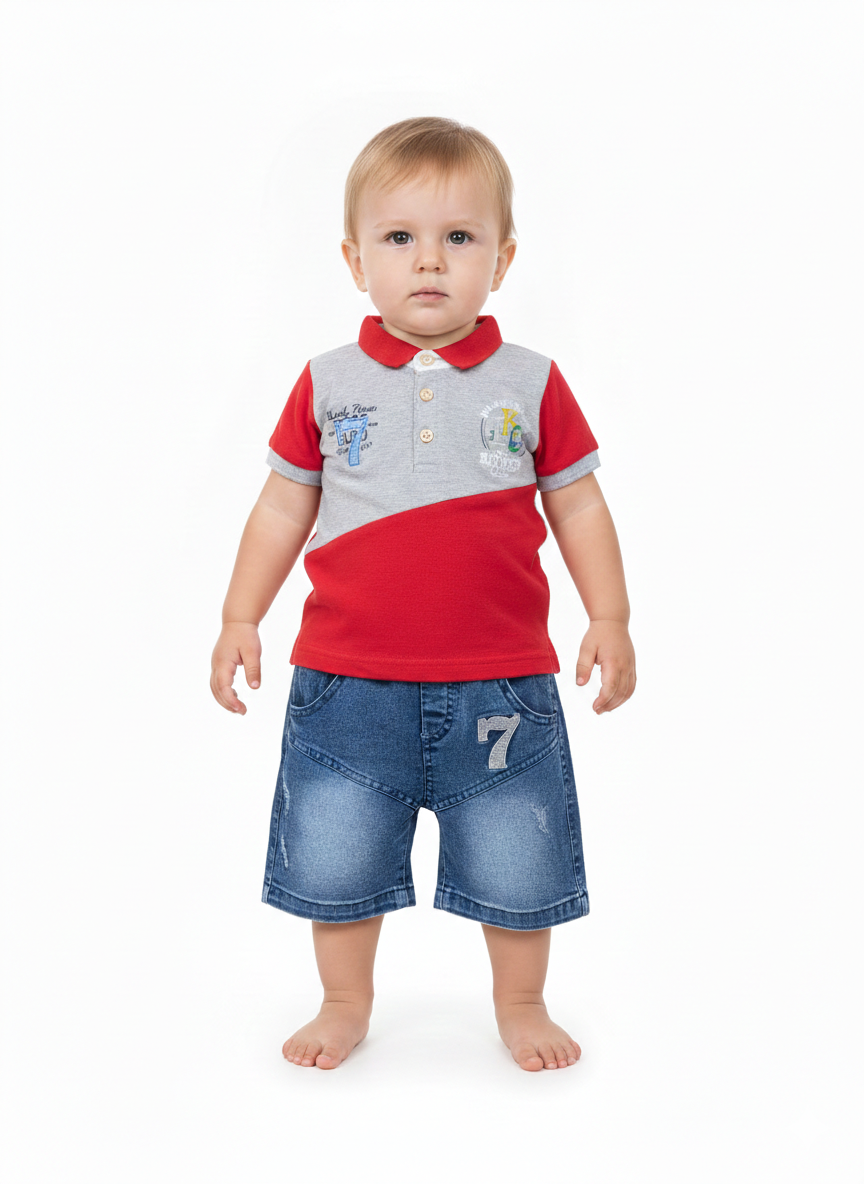 Premium Stylish Cotton Polo T-Shirts and Comfortable Denim Shorts Collection for Trendy Toddlers and Kids