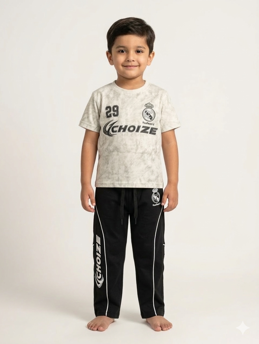 Boys Choice Activewear Set – Comfortable Cotton Graphic T-Shirt and Jogger Pants Tracksuit Bundle