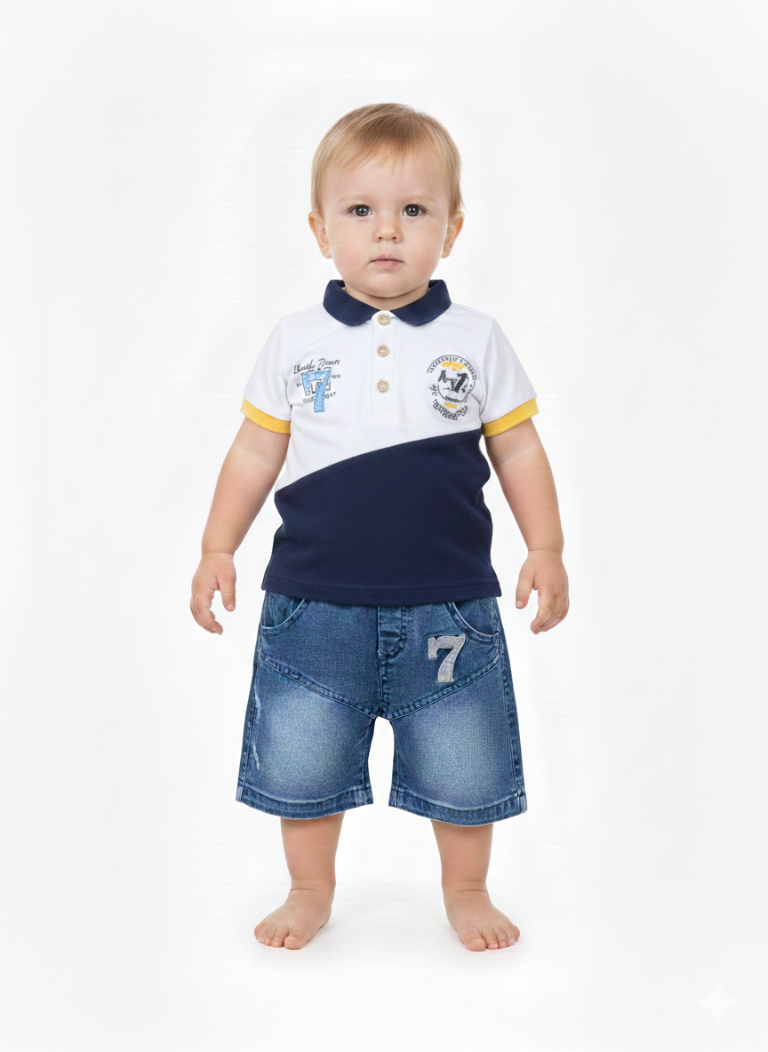 Premium Stylish Cotton Polo T-Shirts and Comfortable Denim Shorts Collection for Trendy Toddlers and Kids