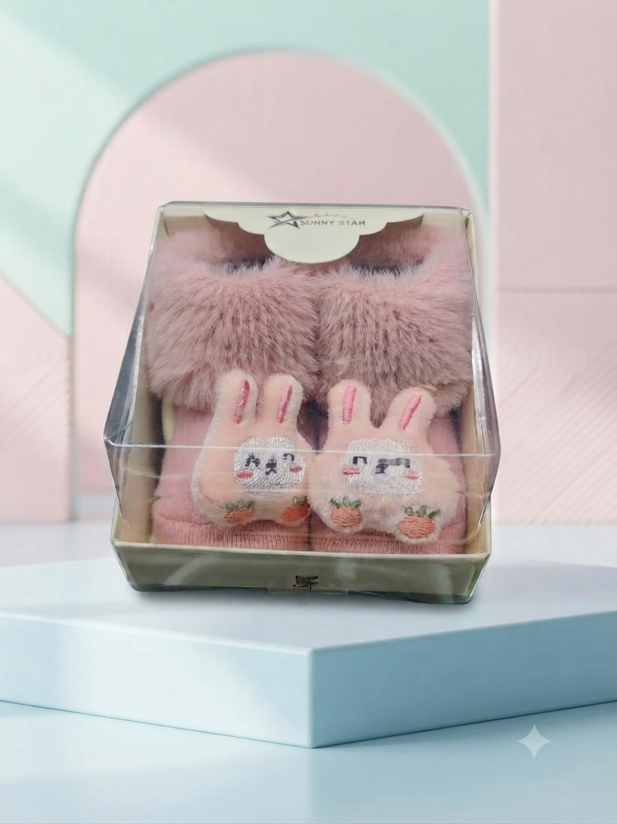 Cozy Plush Bunny Baby Booties for Extra Warmth and Playful Style