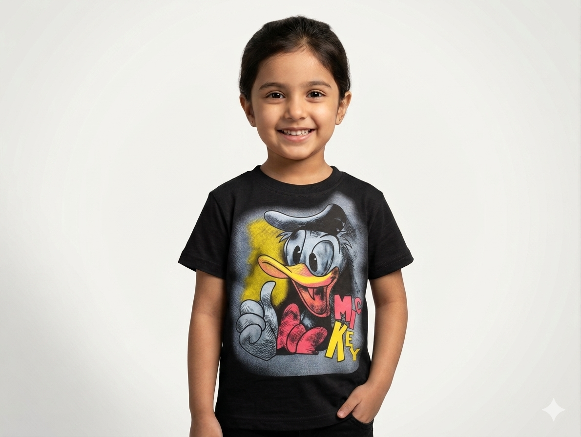 Kids Donald Duck Graphic Tee - Classic Cartoon Character Short Sleeve Cotton Casual Fashion T-Shirt
