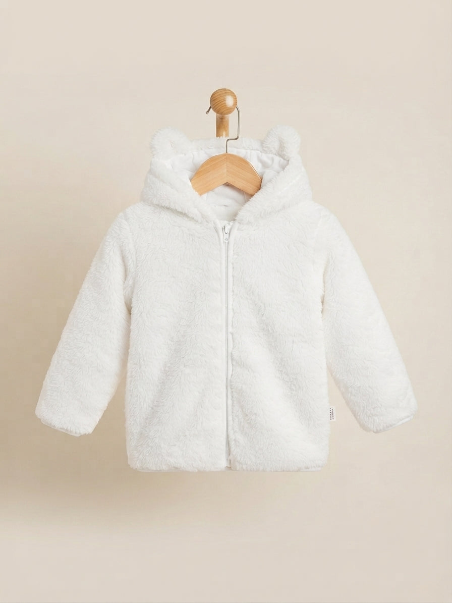 Cozy Fleece Hoodie Featuring Cute Little Sheep Print For Baby Girls And Kids