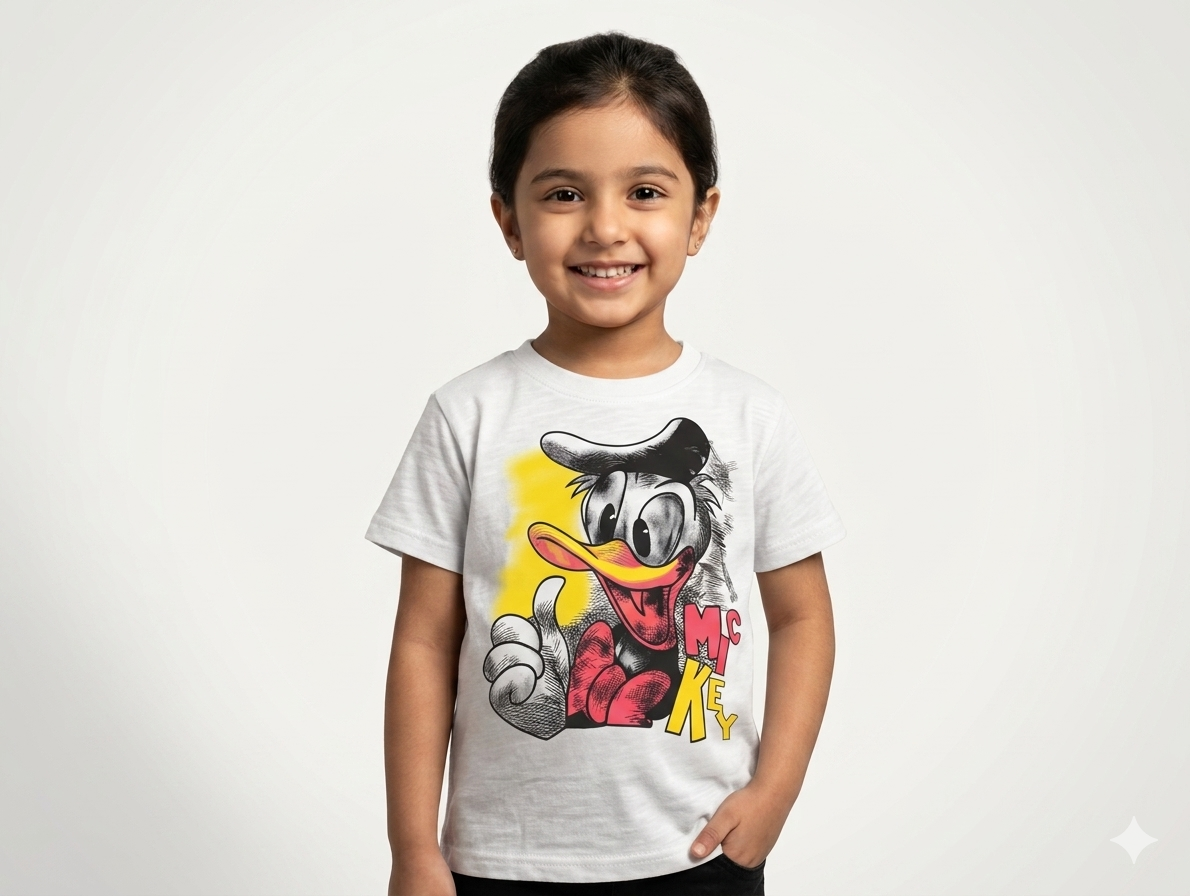 Kids Donald Duck Graphic Tee - Classic Cartoon Character Short Sleeve Cotton Casual Fashion T-Shirt
