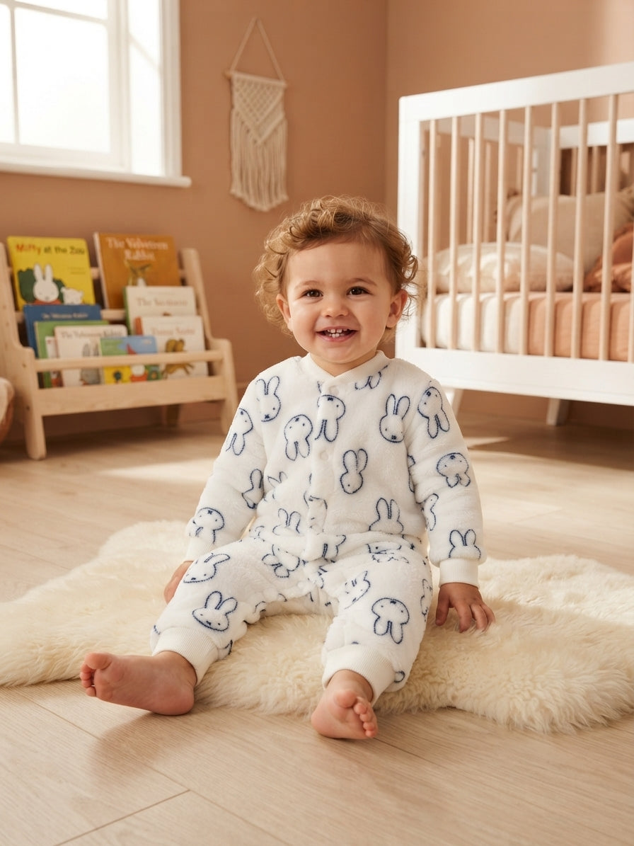 Adorable Soft Fleece Baby Romper With Cute Prints For Cozy Everyday Comfort And Play