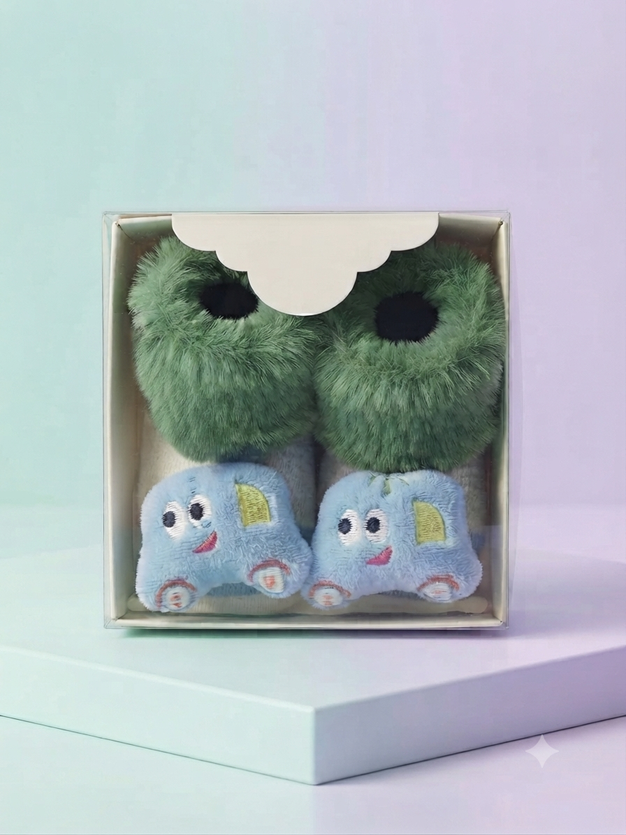 Cozy Plush Car Baby Booties for Extra Warmth and Playful Style