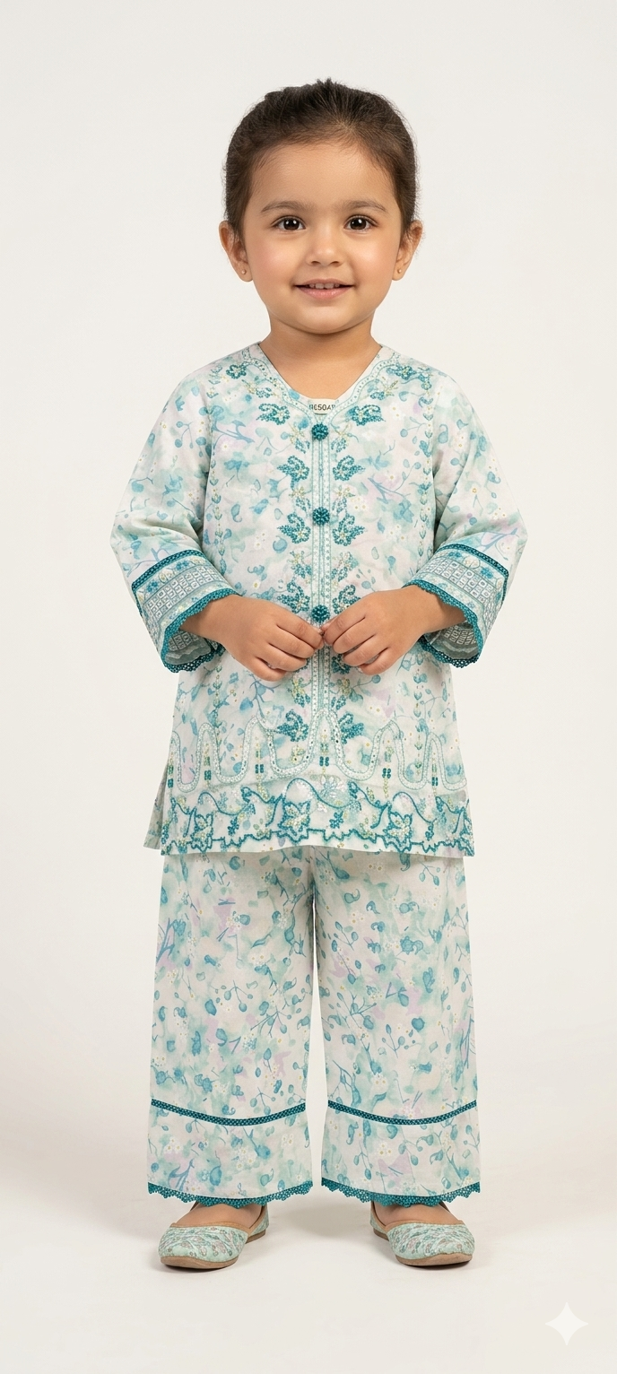 This charming two-piece outfit is designed for comfort and style, perfect for any special occasion or casual wear.