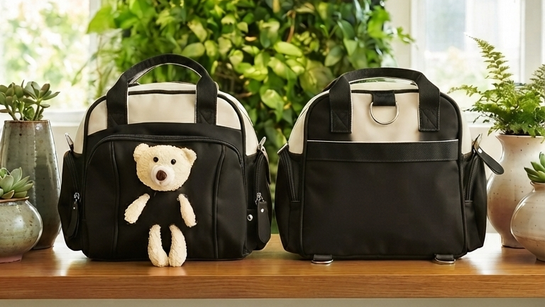 Cute Multi-Color Diaper Bags with Adorable Detachable Teddy Bears for Stylish Parents and Babies