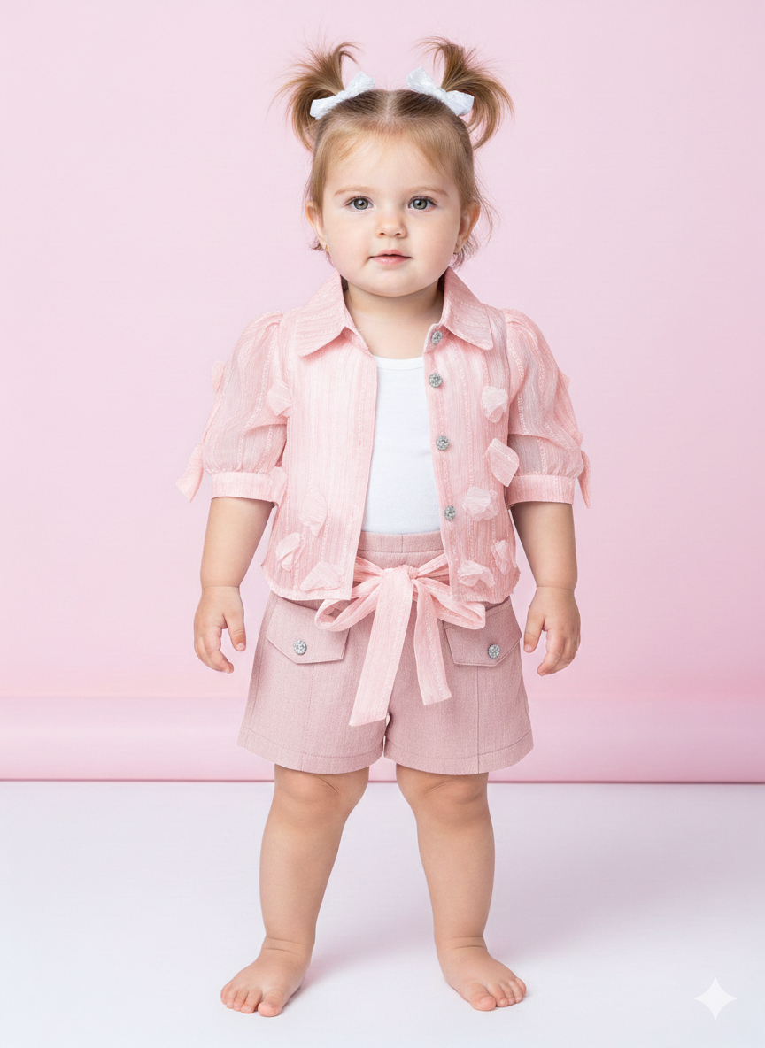 Chic Toddler Fashion Set: Elegant Pink and Lavender Outfits for Stylish Little Girls