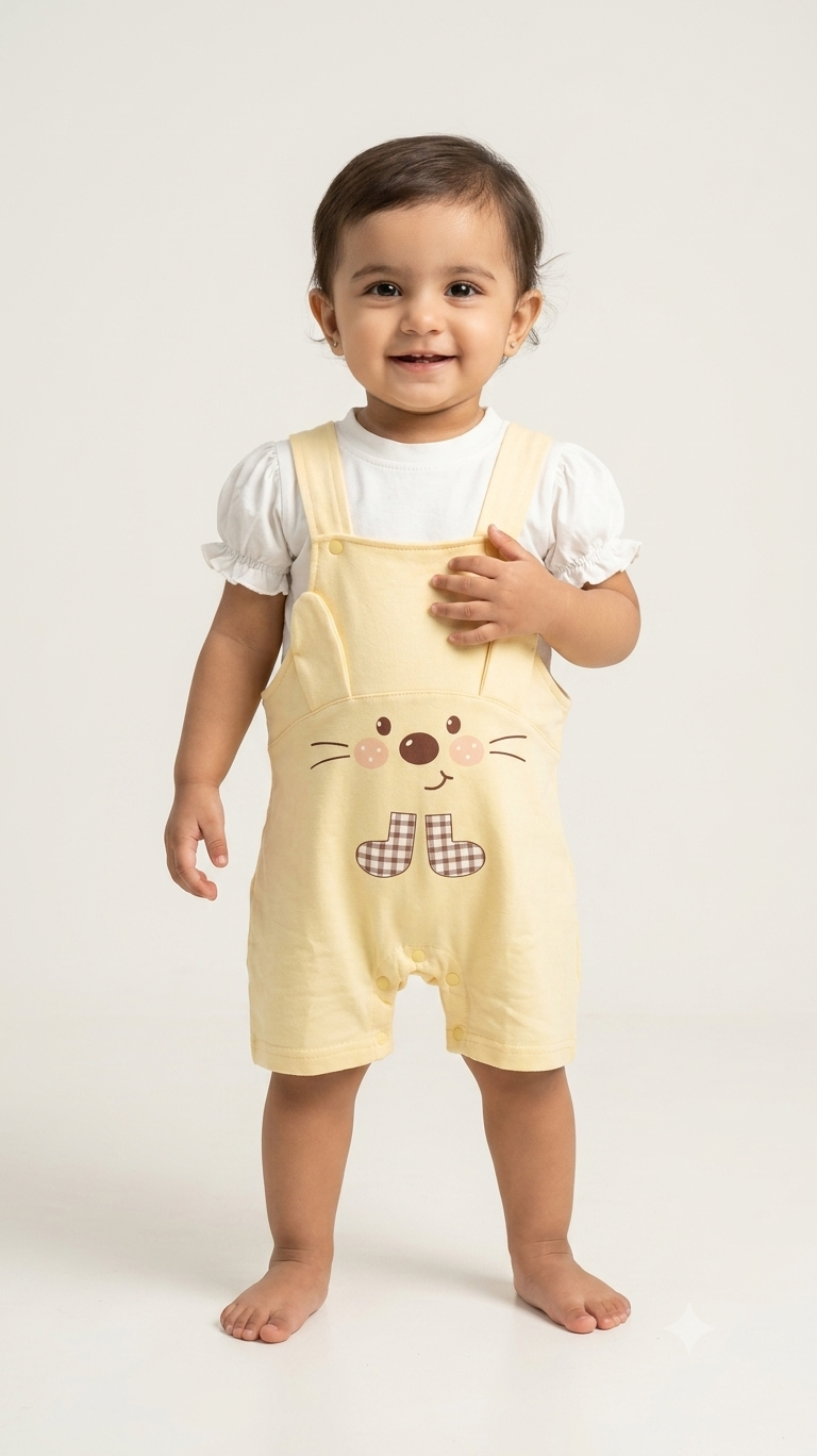 Adorable Baby Rabbit Overalls - Soft Cotton Summer Romper for Infants and Toddlers