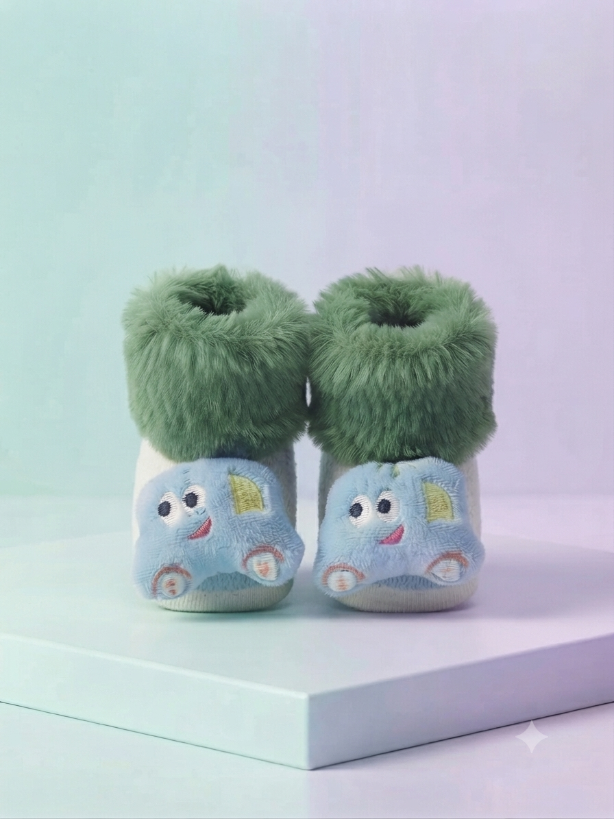 Cozy Plush Car Baby Booties for Extra Warmth and Playful Style