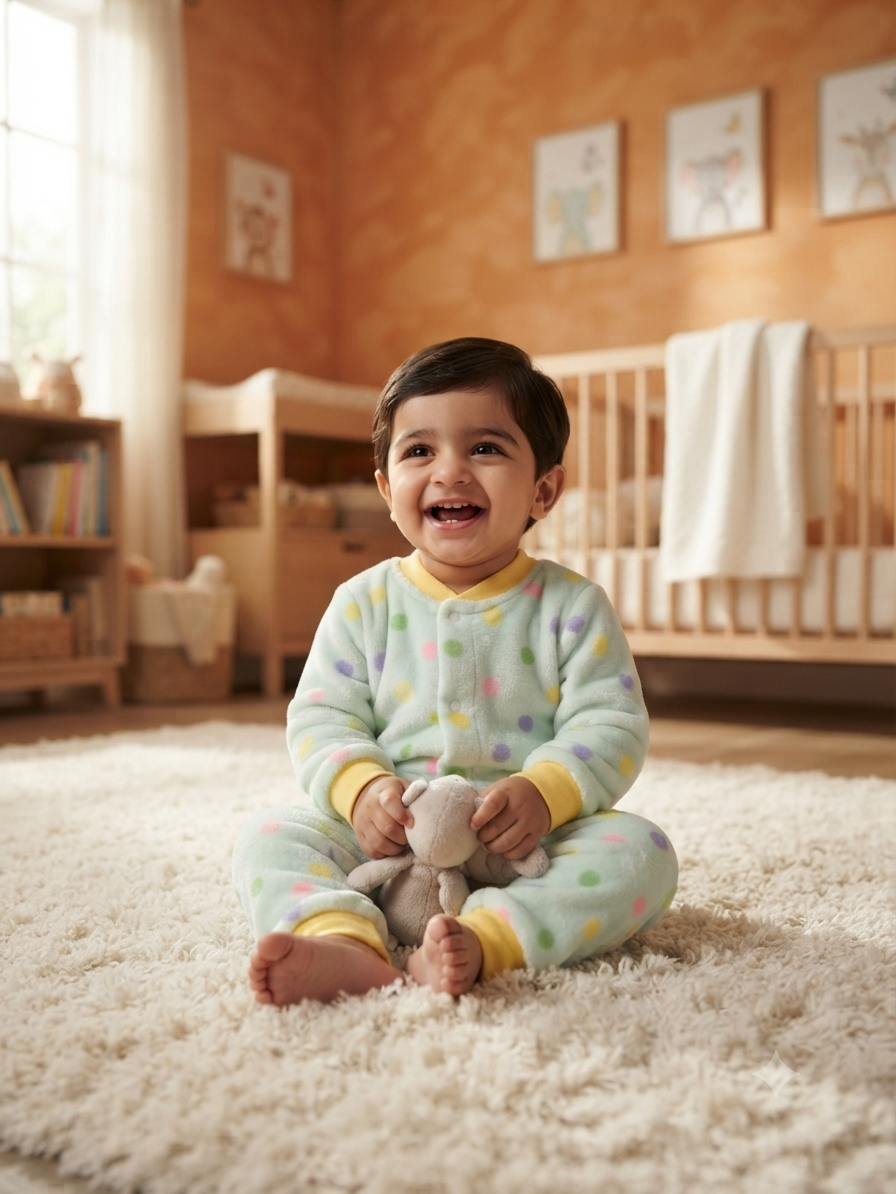 Adorable Soft Fleece Baby Romper With Cute Prints For Cozy Everyday Comfort And Play