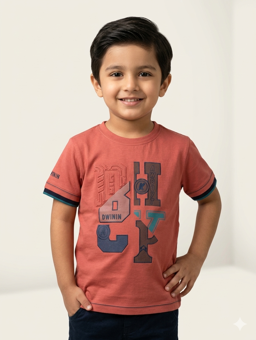 Boys Graphic Crew Neck Cotton T-Shirt - Comfortable Short Sleeve Summer Tee in Multiple Colors