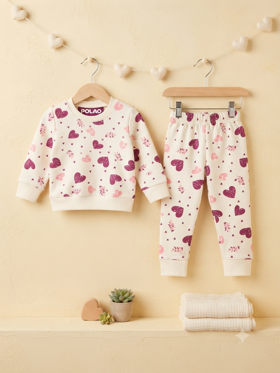 Kids Fun Graphic Print Crewneck Sweatshirt and Comfy Trouser Set
