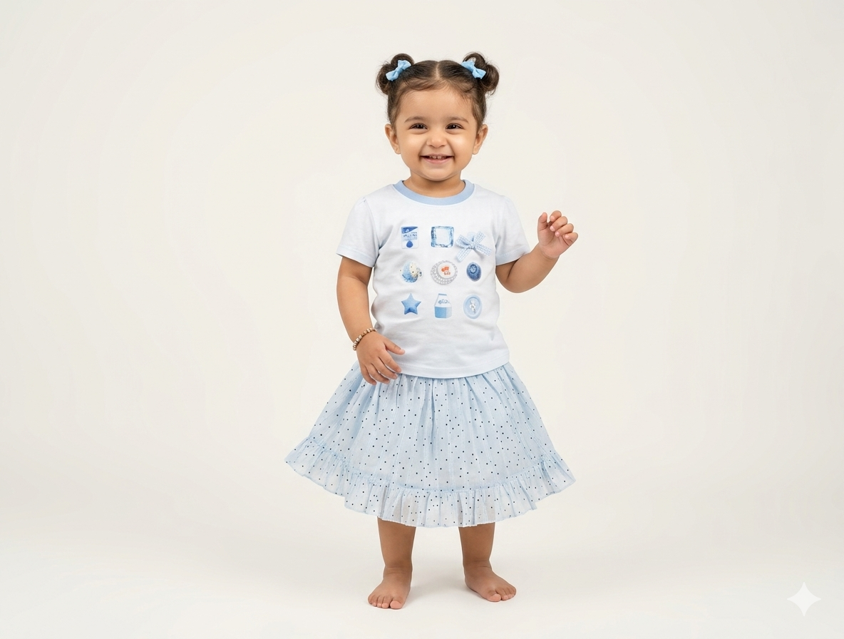 Toddler Girls' Sweet Treats Graphic T-Shirt and Polka Dot Tulle Skirt Two-Piece Set