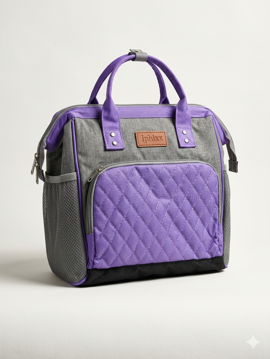 Iphixx Quilted Insulated Lunch Bag: Stylish Waterproof Thermal Tote for Office, School, and Travel