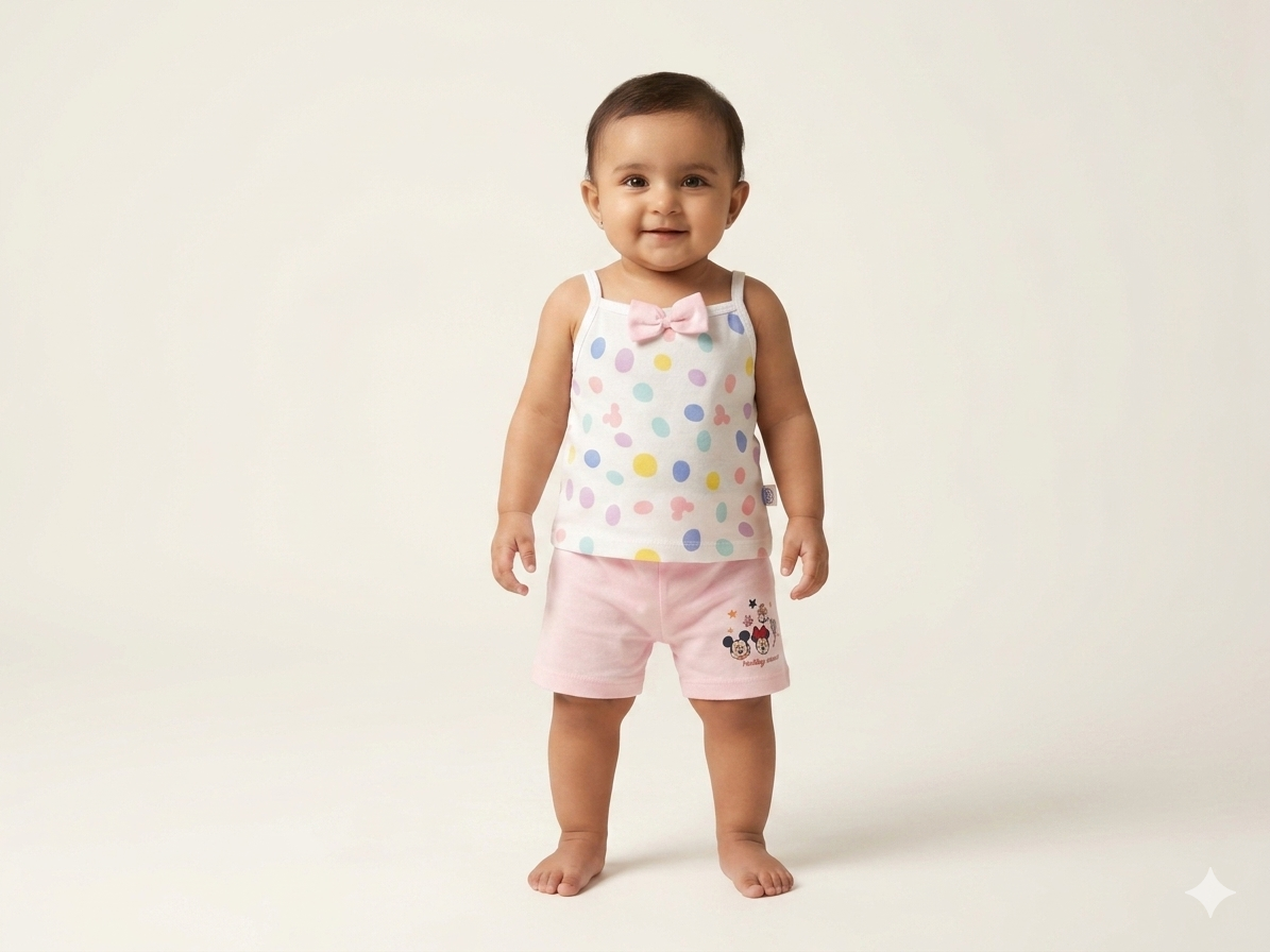 Cute Polka Dot Camisole and Shorts Set for Baby Girls: Playful Summer Style