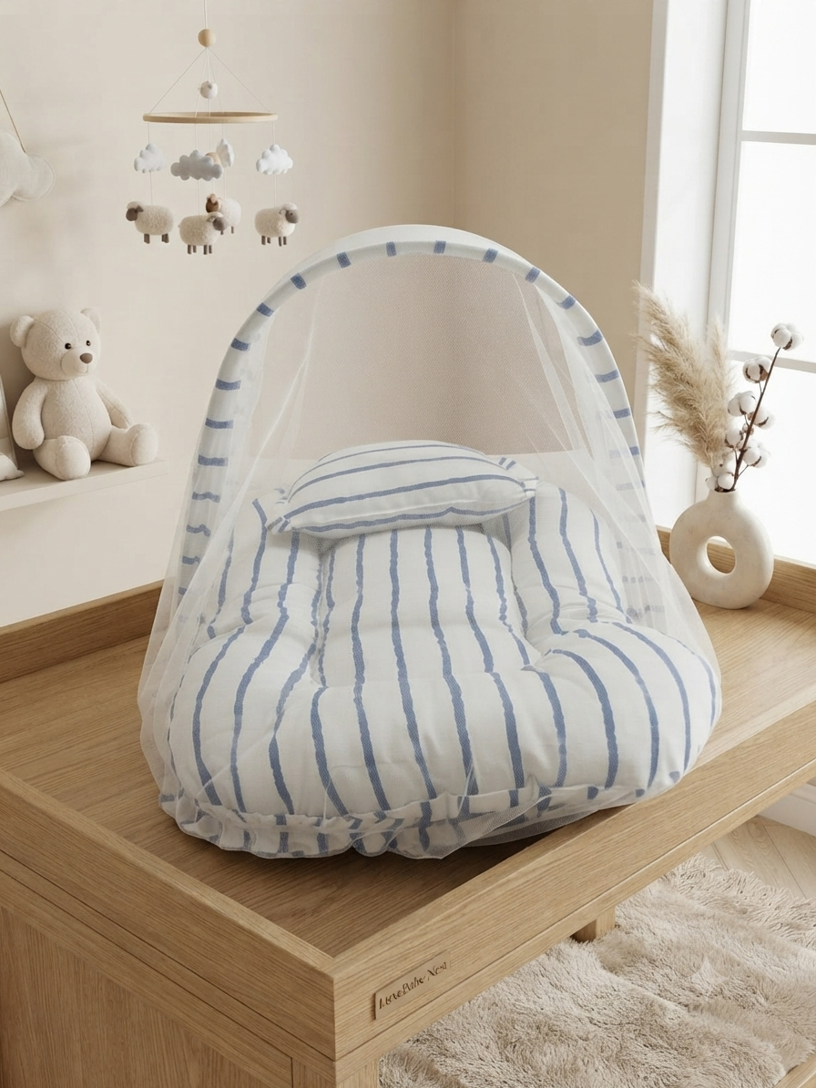 Comfortable Portable Baby Nest Bed With Protective Mosquito Net For Safe And Peaceful Sleep