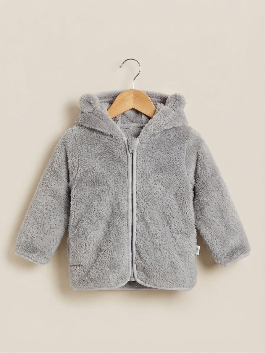 Cozy Fleece Hoodie Featuring Cute Little Sheep Print For Baby Girls And Kids