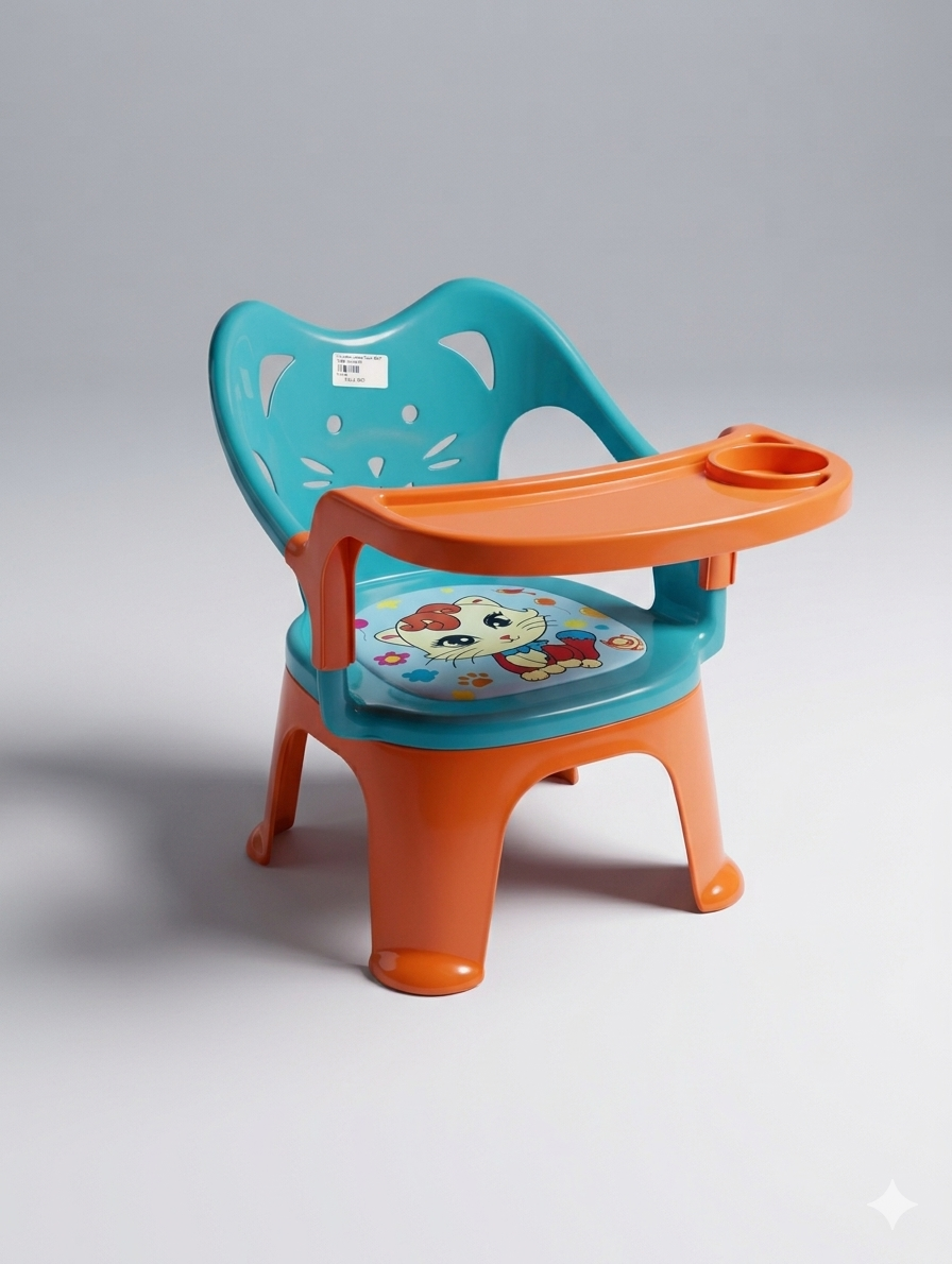 Colorful Ergonomic Kids Activity Chair with Removable Feeding Tray and Comfortable Cartoon Padded Seat