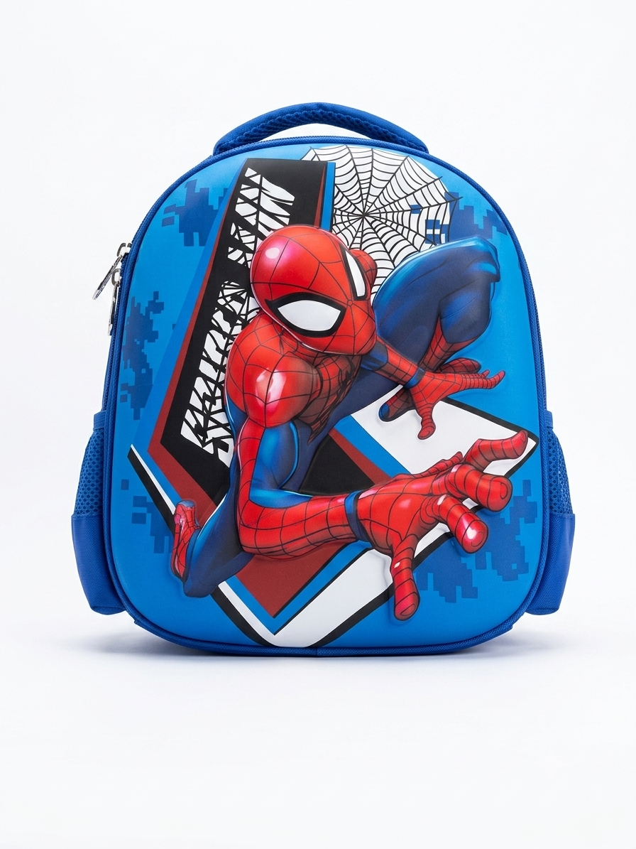 Spiderman Superhero School Backpack Featuring A Cool Dynamic 3D Web Slinging Design For Kids