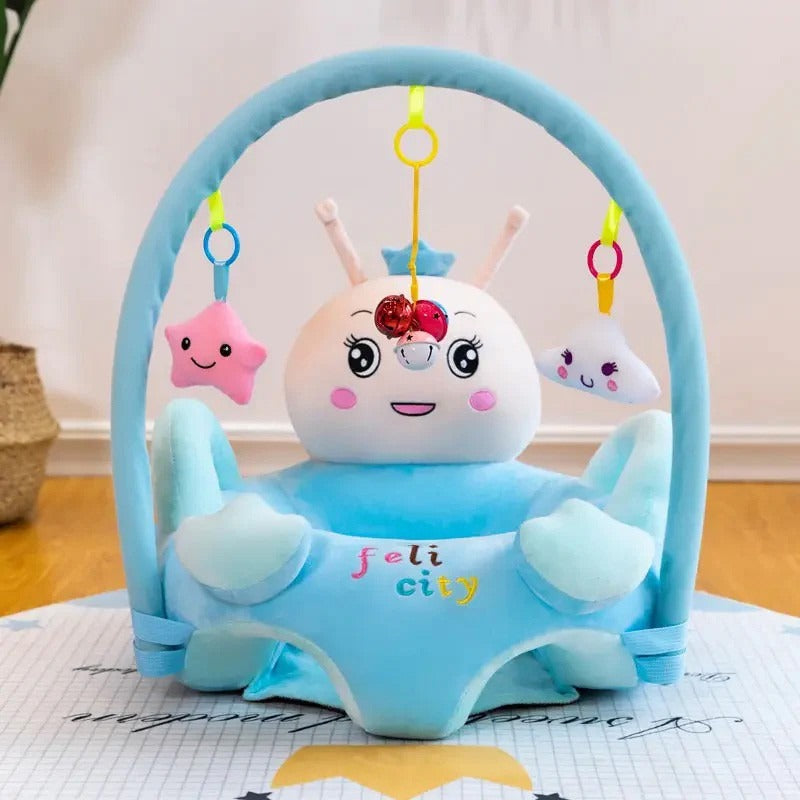 Baby Floor Seat with Activity Arch – Adorable Plush Design for Early Sitting