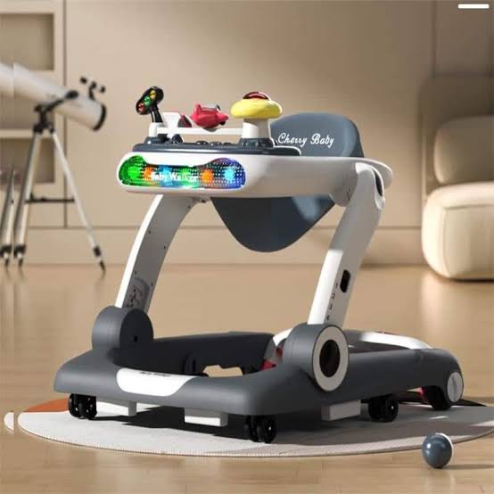 Kidilo Baby Walker with Musical Activity Toy – Adjustable Height, Foldable Design, 360° Wheels