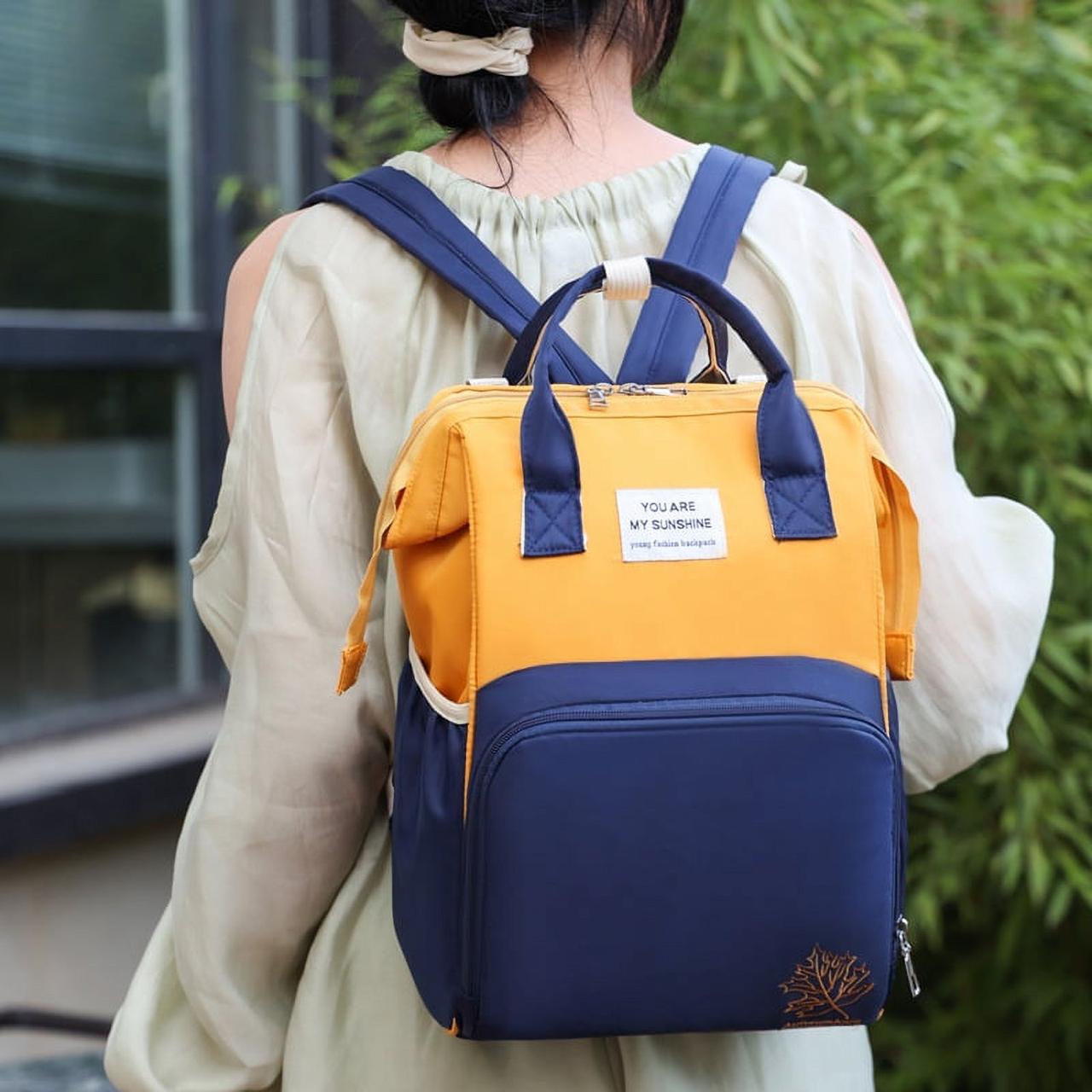 Stylish Waterproof Mommy Backpack – Large Capacity Travel Diaper Bag (Pink,Purple,Blue)